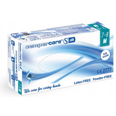 Рукавички медичні оглядові нітрилові Sempercare Silk нестерильні неприпудрені білого кольору Рукавички медичні оглядові нітрилові Sempercare Silk нестерильні неприпудрені білого кольору